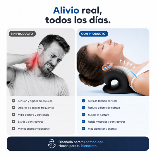 Almohada de Tracción Cervical – Alivio del Dolor de Cuello y Hombros